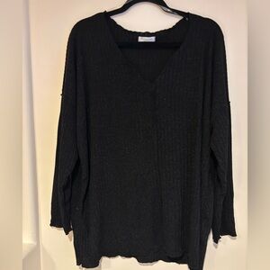 Chic Soul Black V-Neck Sweater